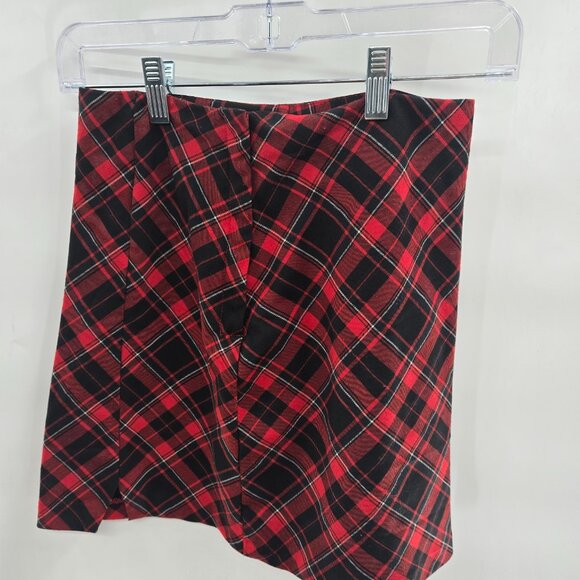 H&M Red Black Plaid Above the Knee Skirt Girl's Size 16 - Picture 3 of 8